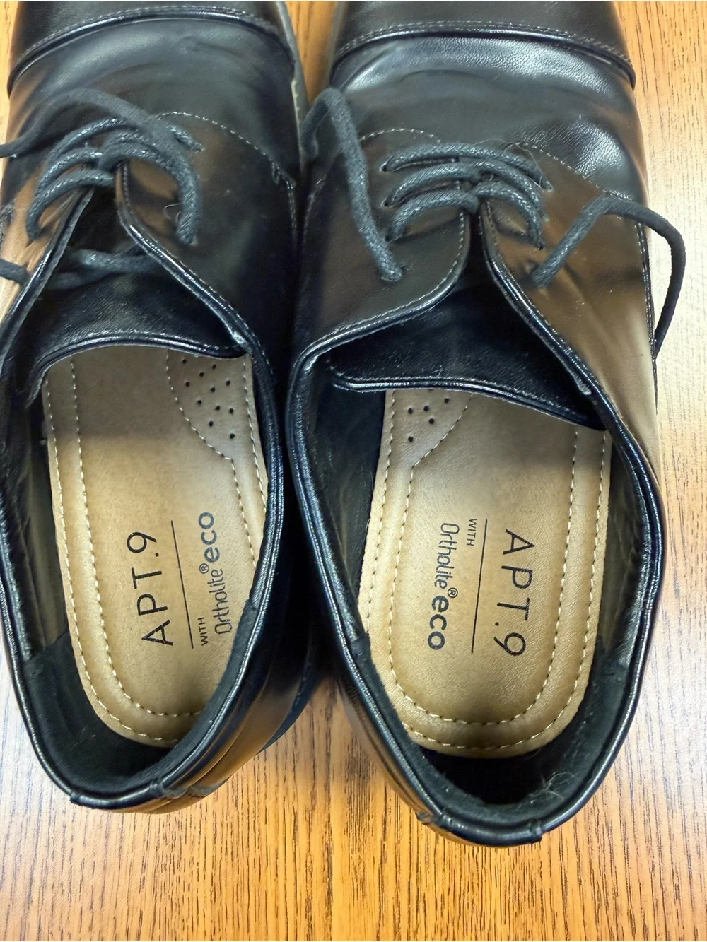 Apt. 9 Black Leather Cap-Toe Lace-Up Oxfords